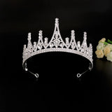 Crystal Wedding Bridal Hair Accessories Silver Queen Diadems Pearls Tiara