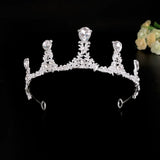 Crystal Wedding Bridal Hair Accessories Silver Queen Diadems Pearls Tiara