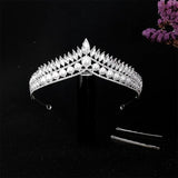 Crystal Wedding Bridal Hair Accessories Silver Queen Diadems Pearls Tiara