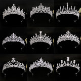 Crystal Wedding Bridal Hair Accessories Silver Queen Diadems Pearls Tiara
