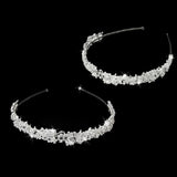 Crystal Wedding Tiara Headband Beaded Flower Prom Bridal Hair Band