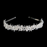 Crystal Wedding Tiara Headband Beaded Flower Prom Bridal Hair Band
