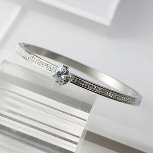 Crystal CZ Stainless Steel Bangle Bracelet Wedding Party Jewel