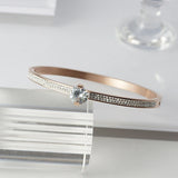 Crystal CZ Stainless Steel Bangle Bracelet Wedding Party Jewel