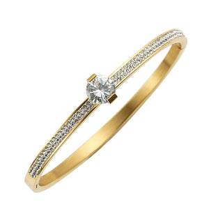 Crystal CZ Stainless Steel Bangle Bracelet Wedding Party Jewel