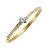 Crystal CZ Stainless Steel Bangle Bracelet Wedding Party Jewel
