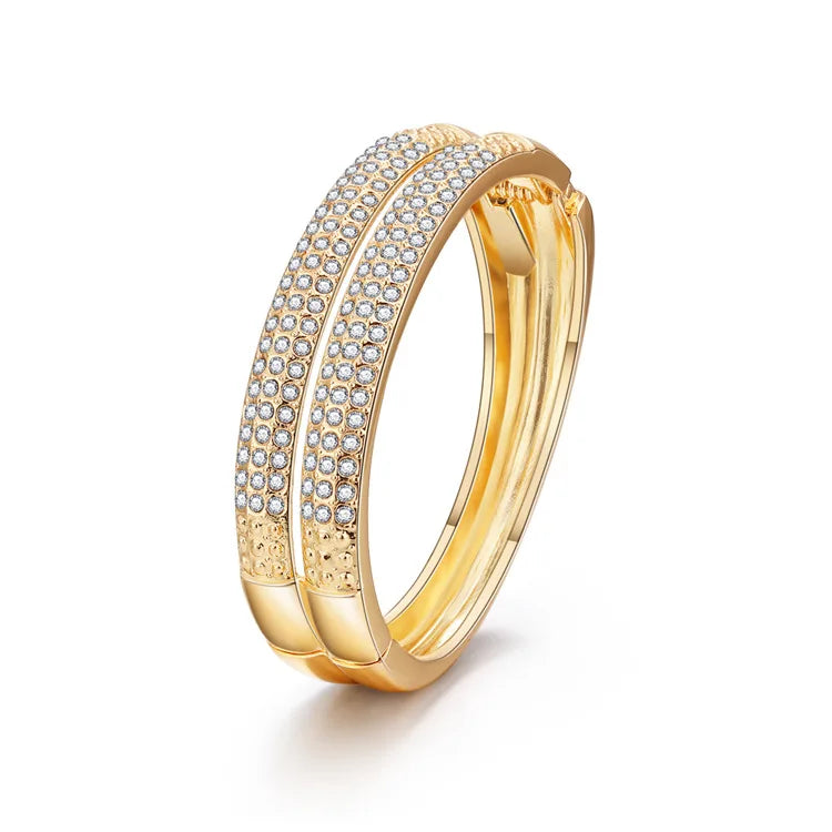 Crystal Women Bracelet Wide Hand Bangles