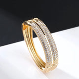 Crystal Women Bracelet Wide Hand Bangles