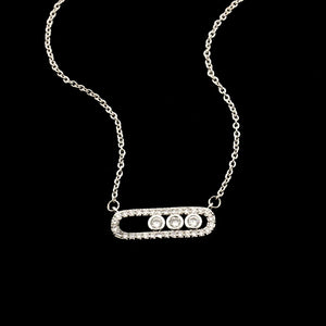 Crystal Zircon Arab Style Pendant Necklace Dainty Wedding Jewelry