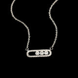 Crystal Zircon Arab Style Pendant Necklace Dainty Wedding Jewelry
