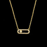 Crystal Zircon Arab Style Pendant Necklace Dainty Wedding Jewelry