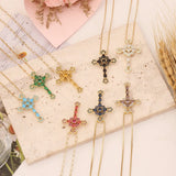Crystal Zircon Cross Pendant Necklace for Women