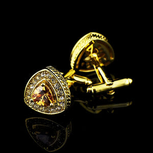 Crystal Zircon Cufflinks French Shirt Gravel Jewelry