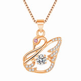 18k Rose Gold Filled Zircon Pendant Necklace for Women