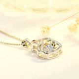 18k Rose Gold Filled Zircon Pendant Necklace for Women