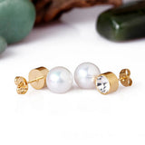 Crystal Zircon Earring Gold-Color Pearl Wedding Earrings