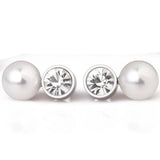 Crystal Zircon Earring Gold-Color Pearl Wedding Earrings