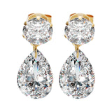 Crystal Zircon Earring Gold-Color Pearl Wedding Earrings