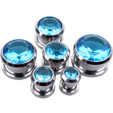 Zircon Flesh Tunnel Plug Ear Piercing Gauge Expander Jewelry Zirconia Earring