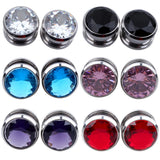 Zircon Flesh Tunnel Plug Ear Piercing Gauge Expander Jewelry Zirconia Earring