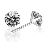 Crystal Zircon 925 Silver Stud Earrings Women's Jewelry