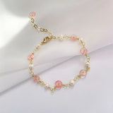 Fresh Crystal Beads Pearl Bracelet for Bestie Birthday