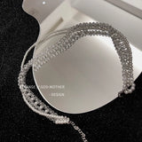 Vintage French Pearl Necklace with Crystal Accent