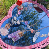 Love Potion Rose Necklace Crystal Drop Fairy Witch Core