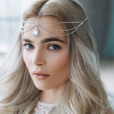 Crystal Forehead Eyebrow Pendant Headdress Bridal Head Chain