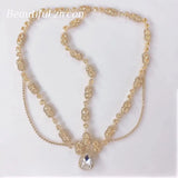 Crystal Forehead Bridal Hair Chain Headdress Rhinestone Wedding Jewelry