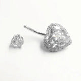 Crystal Heart 925 Silver Belly Piercing Navel Jewelry for Women