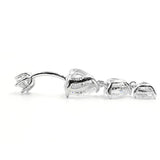 Crystal Heart Belly Button Ring 925 Silver Navel Piercing Jewelry