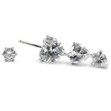 Crystal Heart Belly Button Ring 925 Silver Navel Piercing Jewelry