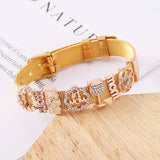 Crystal Love Beads Charm Bracelet Stainless Steel Bangle