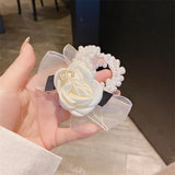 Crystal-studded Flower Bow Hair Ring Retro Hairpin Hair Accessories