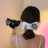 Crystal-studded Flower Bow Hair Ring Retro Hairpin Hair Accessories
