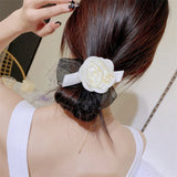 Crystal-studded Flower Bow Hair Ring Retro Hairpin Hair Accessories