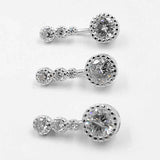 Crystal Zircon Belly Navel Bar Ring 925 Silver for Women Body Piercing