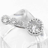 Crystal Zircon Belly Navel Bar Ring 925 Silver for Women Body Piercing