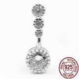 Crystal Zircon Belly Navel Bar Ring 925 Silver for Women Body Piercing