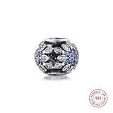 Crystal Snowflake Charms 925 Silver Beads for Bracelets