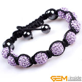 Crystals Bracelet 10mm Micro Pave CZ Disco Ball Beads Bangles