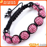 Crystals Bracelet 10mm Micro Pave CZ Disco Ball Beads Bangles