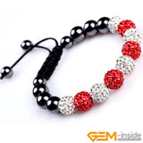 Crystals Bracelet Jewelry For Women 10mm Micro Pave CZ Disco Ball Beads Bangles