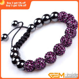 Crystals Bracelet Jewelry For Women 10mm Micro Pave CZ Disco Ball Beads Bangles