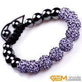 Crystals Bracelet Jewelry For Women 10mm Micro Pave CZ Disco Ball Beads Bangles