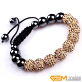 Crystals Bracelet Jewelry For Women 10mm Micro Pave CZ Disco Ball Beads Bangles