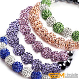 Crystals Bracelet Jewelry For Women 10mm Micro Pave CZ Disco Ball Beads Bangles