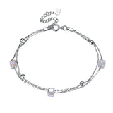 Crystal Cube Beads Square Strand Charm Bracelets for Women