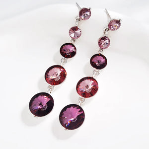Austria Crystals Long Earrings Wedding Accessories Dangle Earrings
